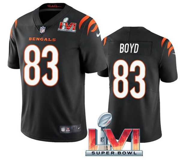 Nike Bengals Men & Women & Youth 83 Tyler Boyd Black 2022 Super Bowl LVI Vapor Limited Jersey,We sell and wholesale Nike Bengals Men & Women & Youth 83 Tyler Boyd Black 2022 Super Bowl LVI Vapor Limited Jersey on line form chian!
